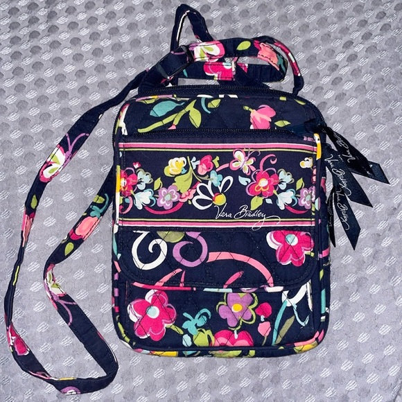 Mini Hipster Crossbody Bag Ribbons Pattern - Picture 1 of 5